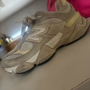 New Balance Taupe and Cream Athletic Shoes